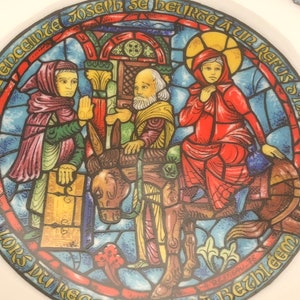 French Limoges Collectible Plate Noel Vitrail No Room in the Inn by Henri Darceau 1977 Christmas Holiday Decor Original Box COA