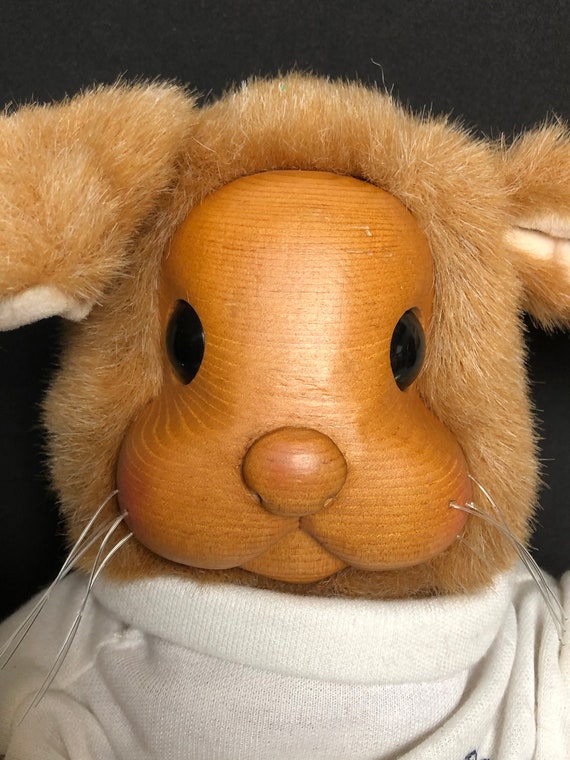 1990 Raikes Originals Collectible Bunny Rabbit Plush Doll Wooden
