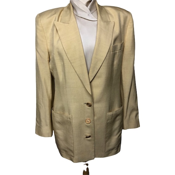Dana Buchman Silk Cream Jacket Blazer and Stylish Asymmetric Silk