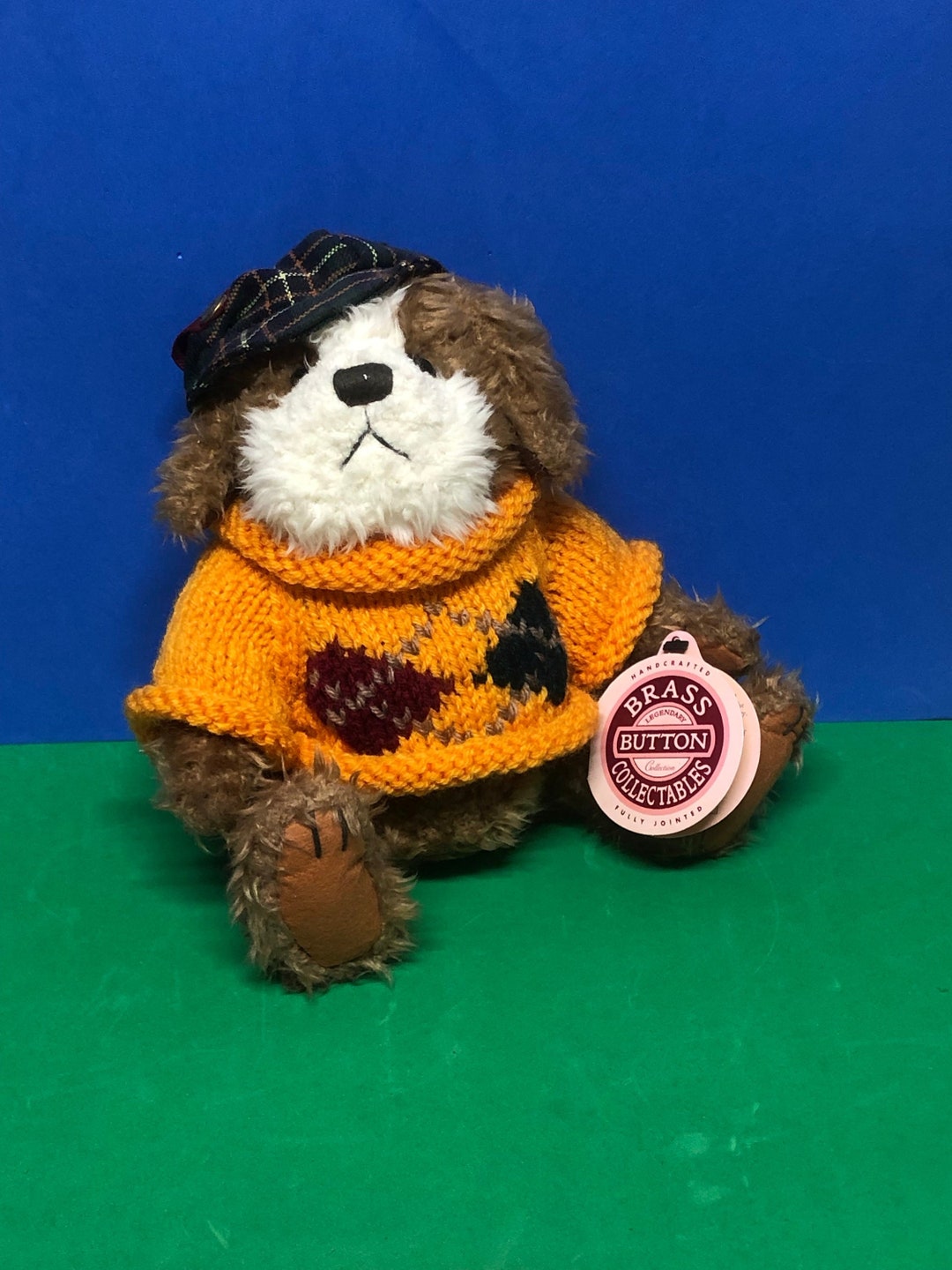 1997 Brass Button Bear Plush Dog augie Dog of Friendship Pickford Bear