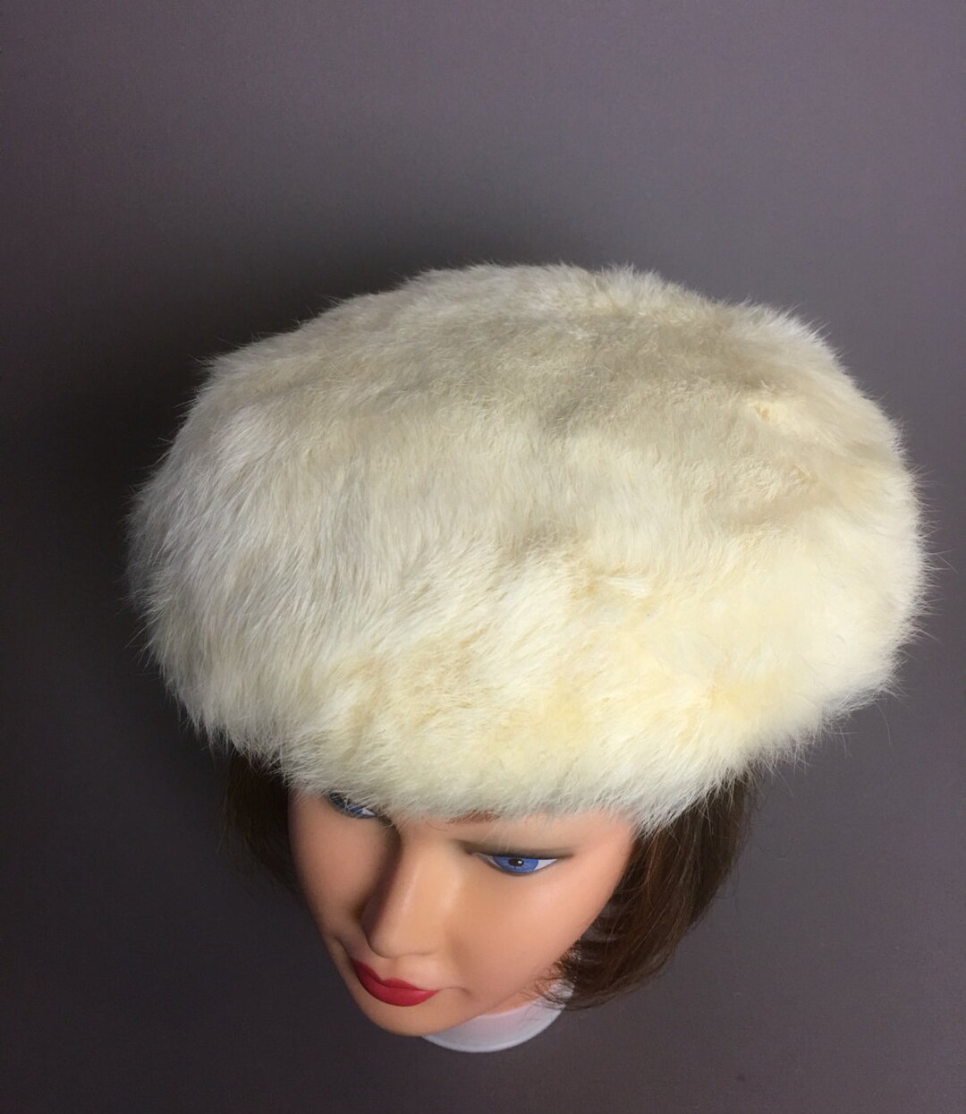 50s/60s White Rabbit Fur Beret Hat Byhochschild Kohn, With Garber ...