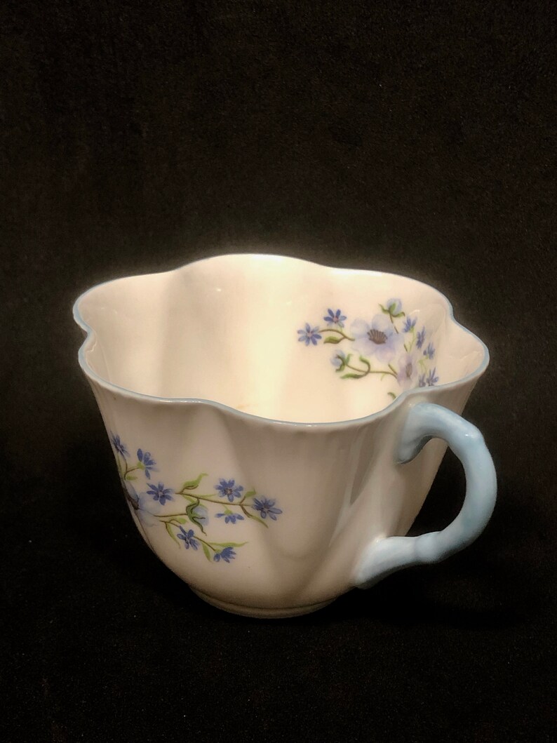 Shelley Blue Rock Bone China England Teacup and Saucer Set Etsy