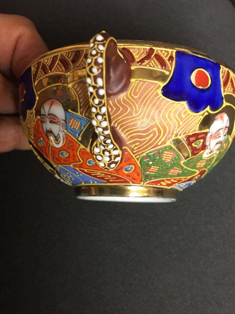 Moriage Satsuma Embossed Heavy Gold Eggshell Porcelain Teacup Etsy