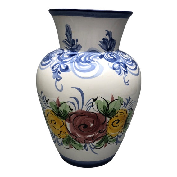 Portugal 8 Vestal Ceramic Pottery Vase Floral Design Etsy