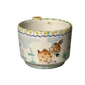 希少な手描きの Cevi マグカップ Decorato A Mano、イタリア - ヤギのモチーフ - 子供用マグカップ