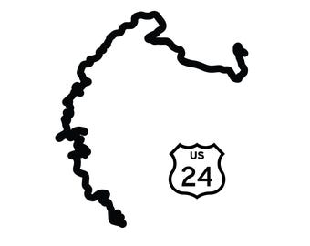 Pikes Peak with US 24 Emblem Decal Sticker