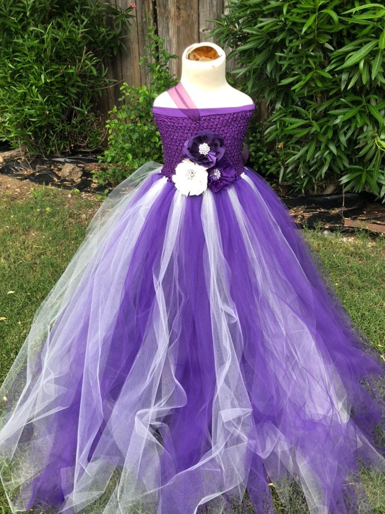 Black and purple flower girl dresses 2025