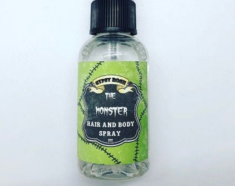Monster Limited Edition Halloween Hair and Body Spray Dry Oil Sandalwood Rose Tobacco Leather