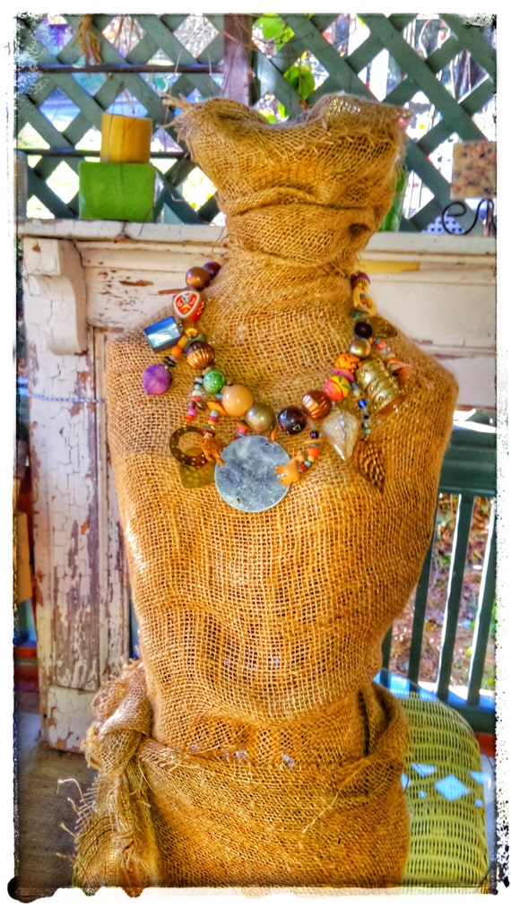 Vintage Tribal Statement Necklace. Boho