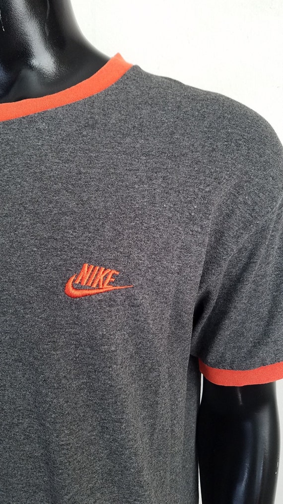 Grey and Orange Nike Tee Sz. M - image 3