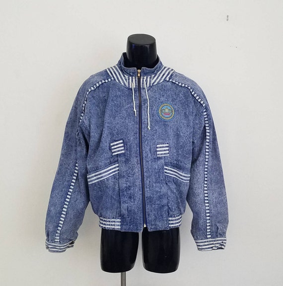 Rare Vintage 1980's Troop Denim Jacket Sz. XL - image 1