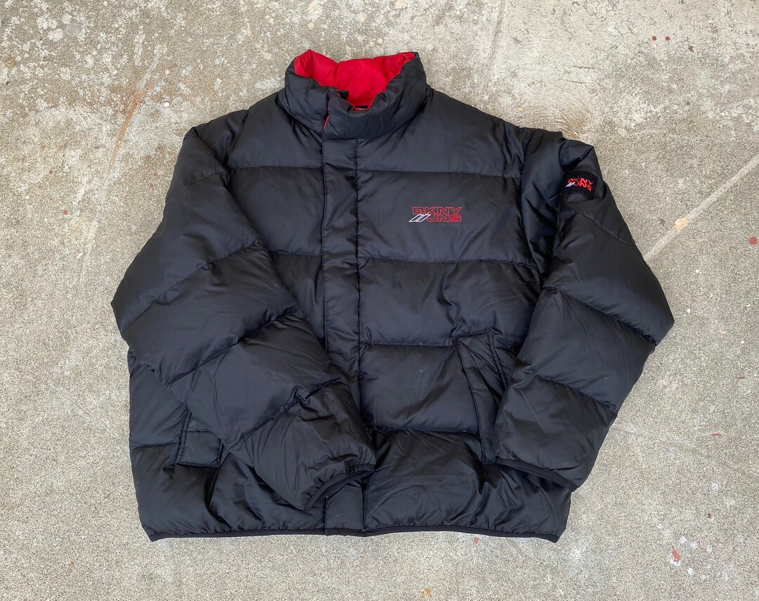 90s DKNY ダウン ベスト 赤 黒 M グース フェザー リップストップ 90s DKNY ダウン ベスト 赤 黒 M グース フェザー リップス