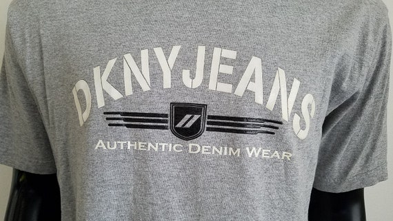 T-shirt Noir DKNY Jeans – Femme, Taille L – Vintage Années 90 – Coton, Manches Courtes