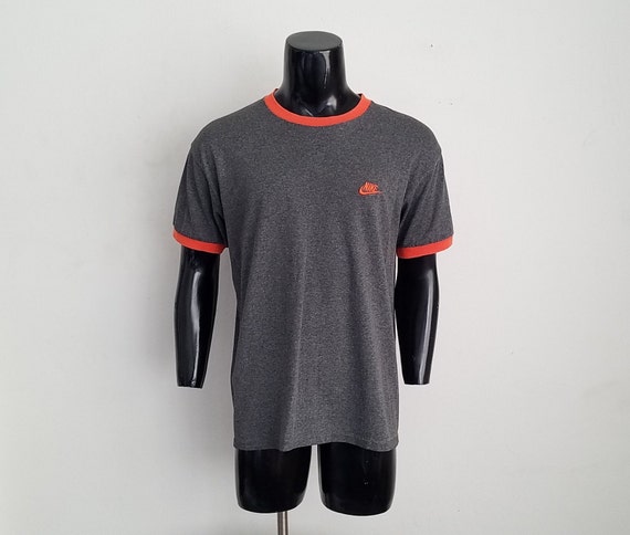 Grey and Orange Nike Tee Sz. M - image 1