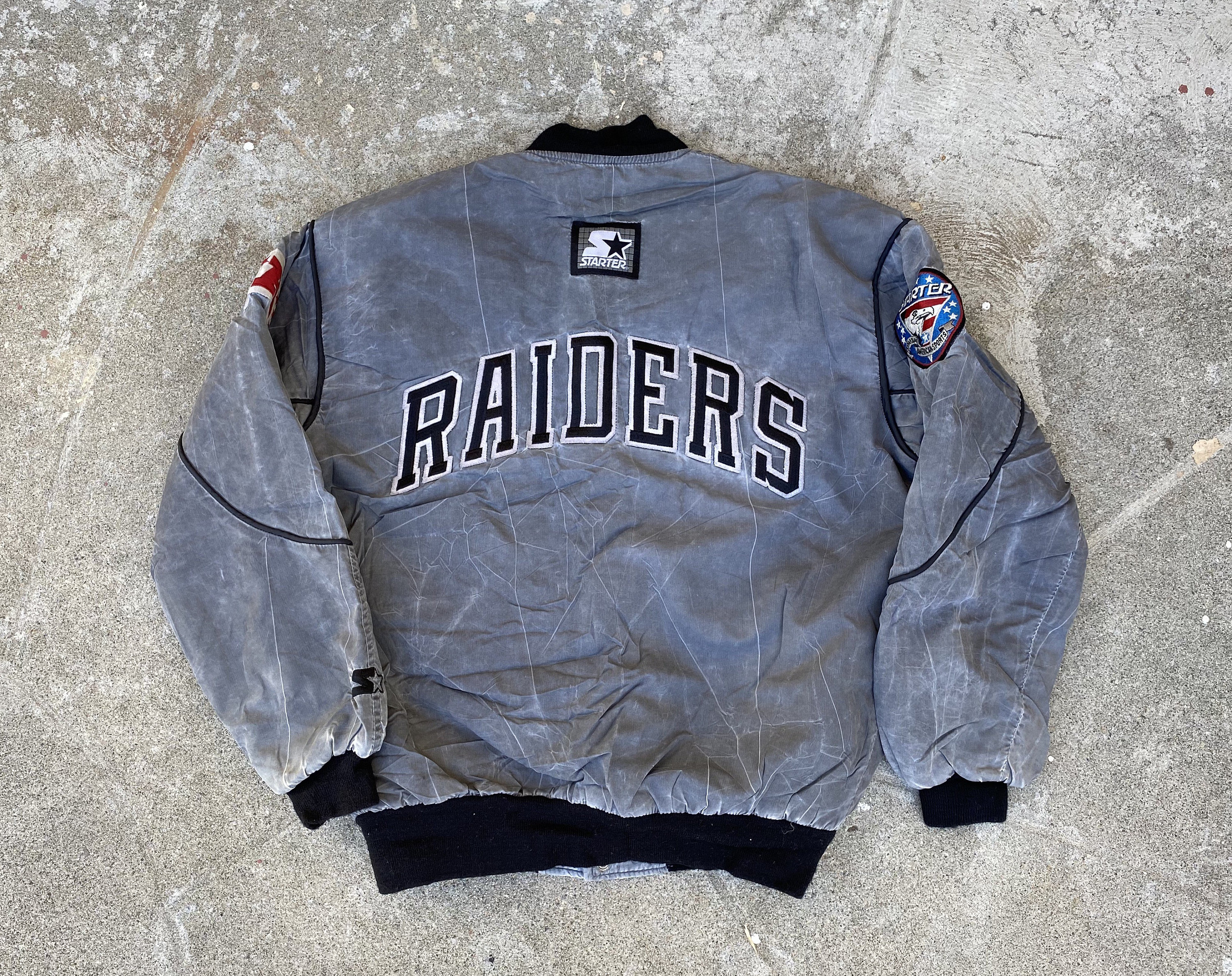 Vintage 90s Starter LA Raiders Hockey Jersey ALL OVER HipHop Rap Oakland  Men L