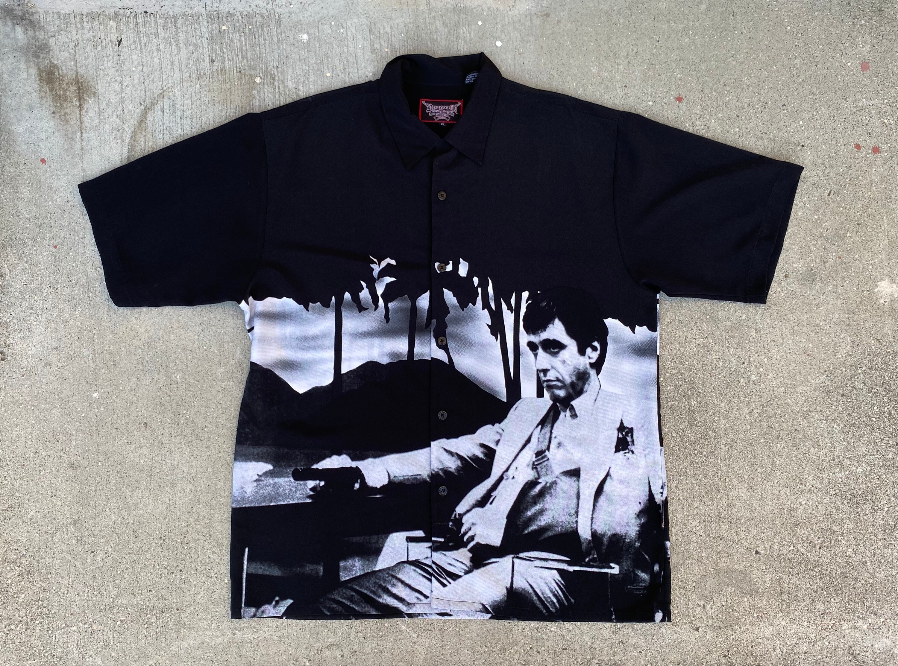 scarface button up shirt