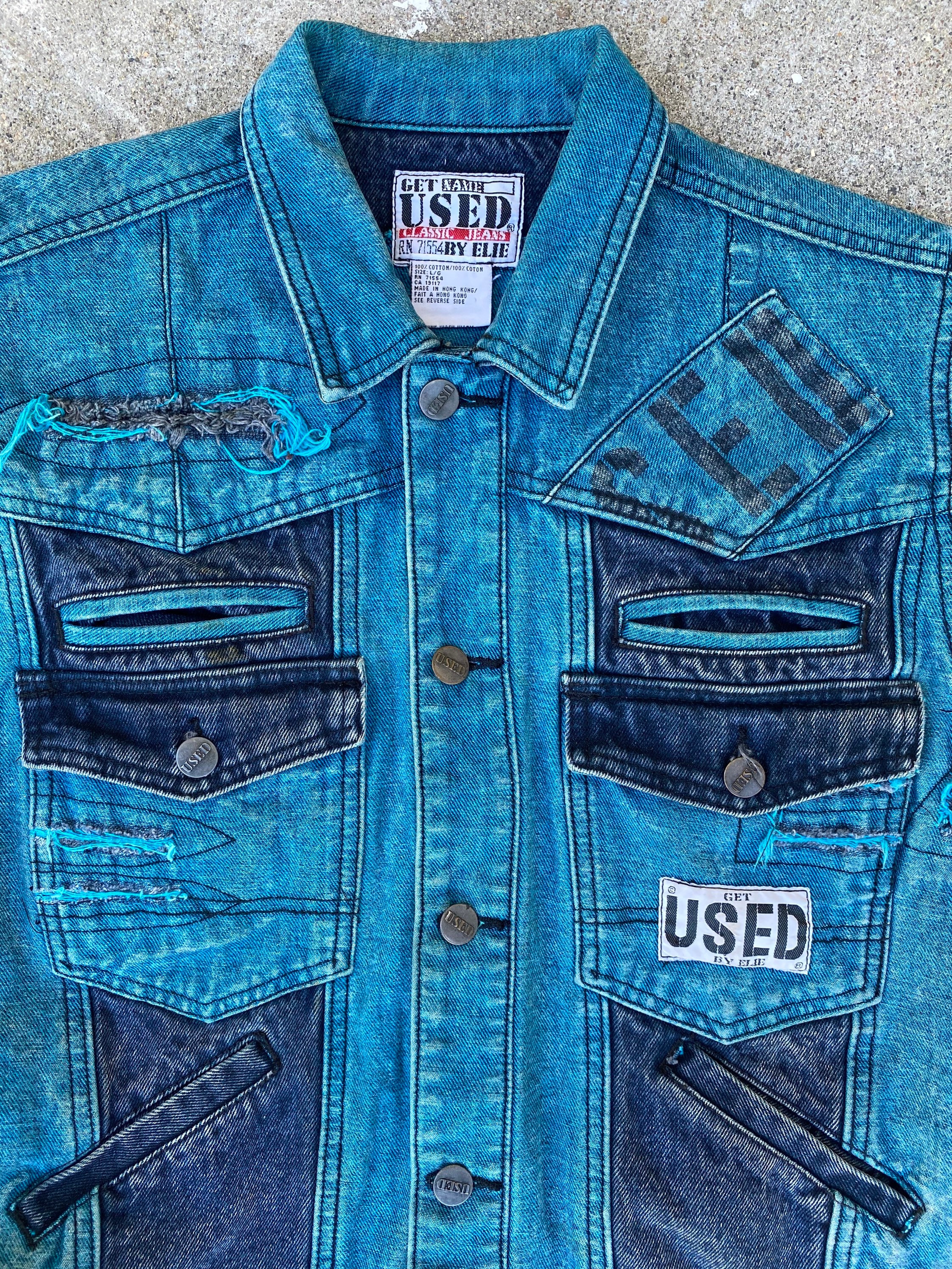 古着 90年代 GET USED BY ELIE フリンジ デニムジャケット Gジャン レディースS相当 ヴィンテージ /eaa525753 Vintage Get Used by Elie Women's Distressed Denim Jacket Sz. 7 - Etsy