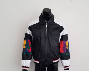Rare Vintage 1992 MTV Leather Jacket Sz. M/L