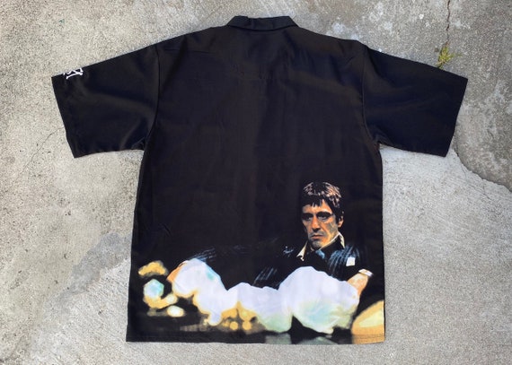 Vintage NWT Scarface Tony Montana Dragonfly Button up Shirt - Etsy