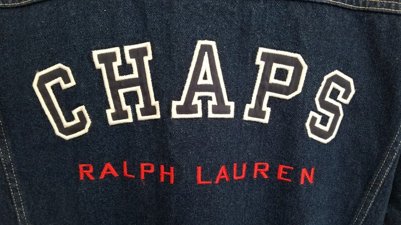 Vintage Ralph Lauren Big Logo Chaps Jean Jacket Sz. Men's | Etsy
