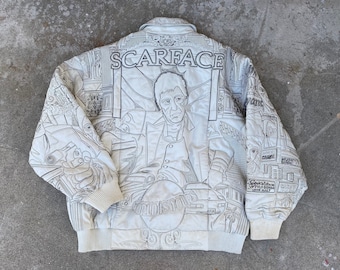 Rare Vintage Scarface Tony Montana Leather Jacket Sz. XL - Etsy