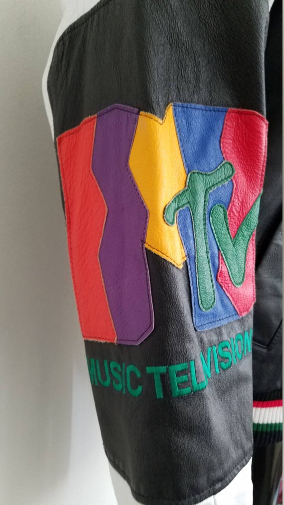 Rare Vintage 1992 MTV Leather Jacket Sz. M/L - Etsy