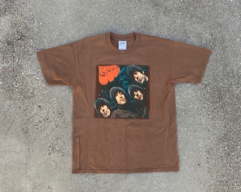 The Beatles T Shirt Unisex - Copertina Album Rubber Soul - Ufficiale - Taglia M - Nero