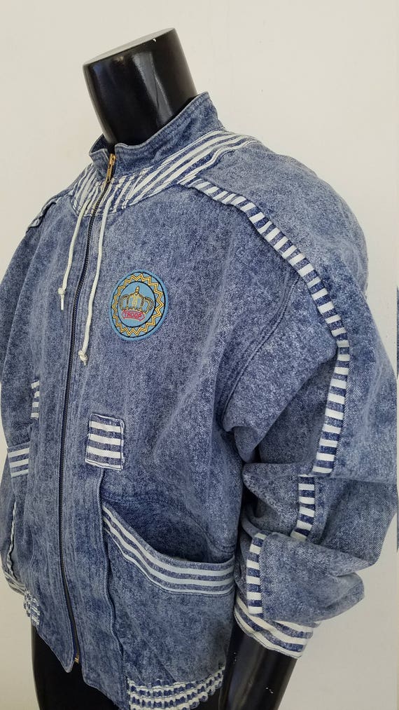 Rare Vintage 1980's Troop Denim Jacket Sz. XL - image 4