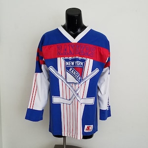 SurrealStyle204 Vtg New York Rangers Starter Jersey NHL 90s Color Block Mens Hockey Crew Neck XL