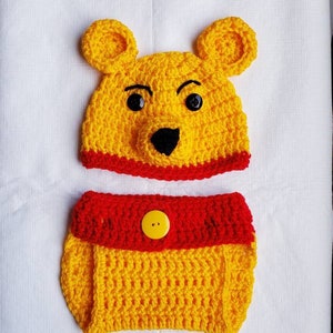 Winnie the Pooh hat and diaper cover