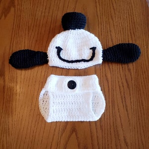 Snoopy Happy Dance hat and diaper cover