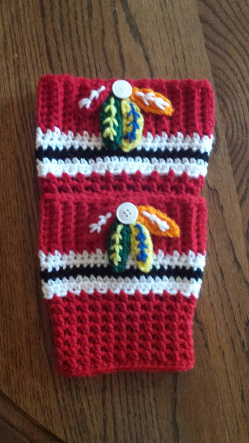 Chicago Blackhawks boot cuffs.