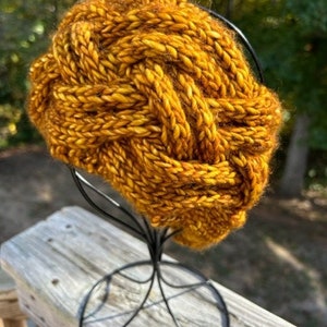 Double Braid Adult Earwarmer/Headband, Luxury Malabrigo Yarn, Cozy Adult Winter Earwarmer/Headband, Made in USA