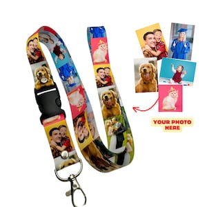 Custom Photo Lanyard, Collage Photo Lanyard, Personalized Neck Lanyard, Custom Lanyard, Photo Print Lanyard, Photo On Lanyard