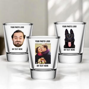 Custom Shot Glass,  2oz Shot Glass, Photo On Shot Glass, Custom  Birthday Shot glass, Personalized Photo Shot Glass, Custom Photo Shot Glass