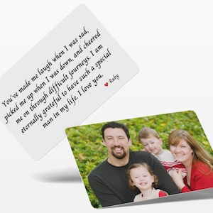Personalized Aluminum  Wallet Insert Card,  Custom Photo Wallet Insert,  Photo Wallet, Photo For Wallet