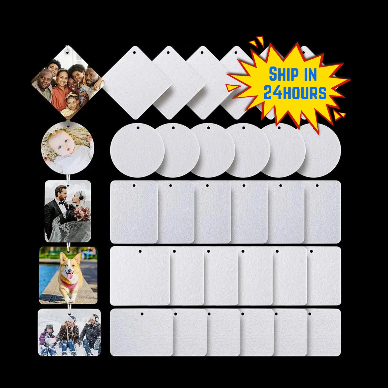 20pcs Sublimation Blanks Magnets 3 x 3 Inch Refrigerator DIY Sublimation  Prin