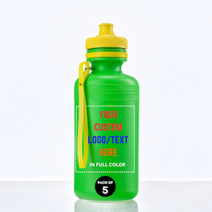 Set Of 5 - 100Pcs Custom Sports Squeeze Water Bottle, Sports Squeeze Bottles, Custom Name Water Bottle, Reusable Plastic Water Bottles