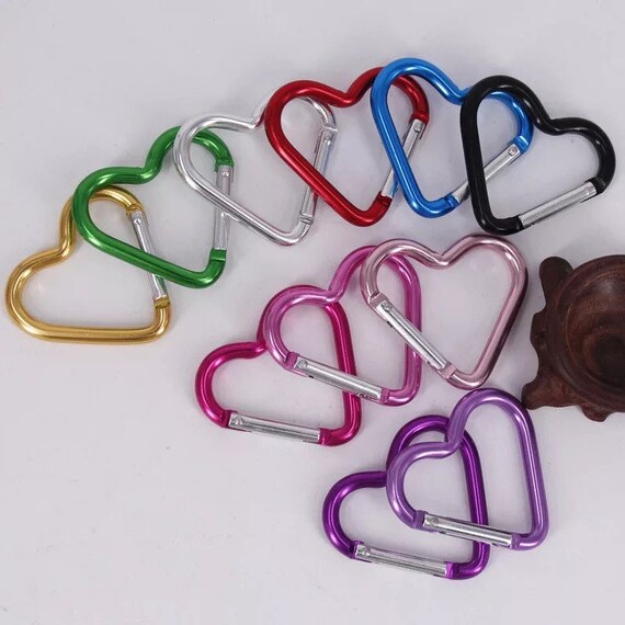 5/10 or 20pcs Heart Shape Keychain Clip, Aluminum Alloy Carabiner