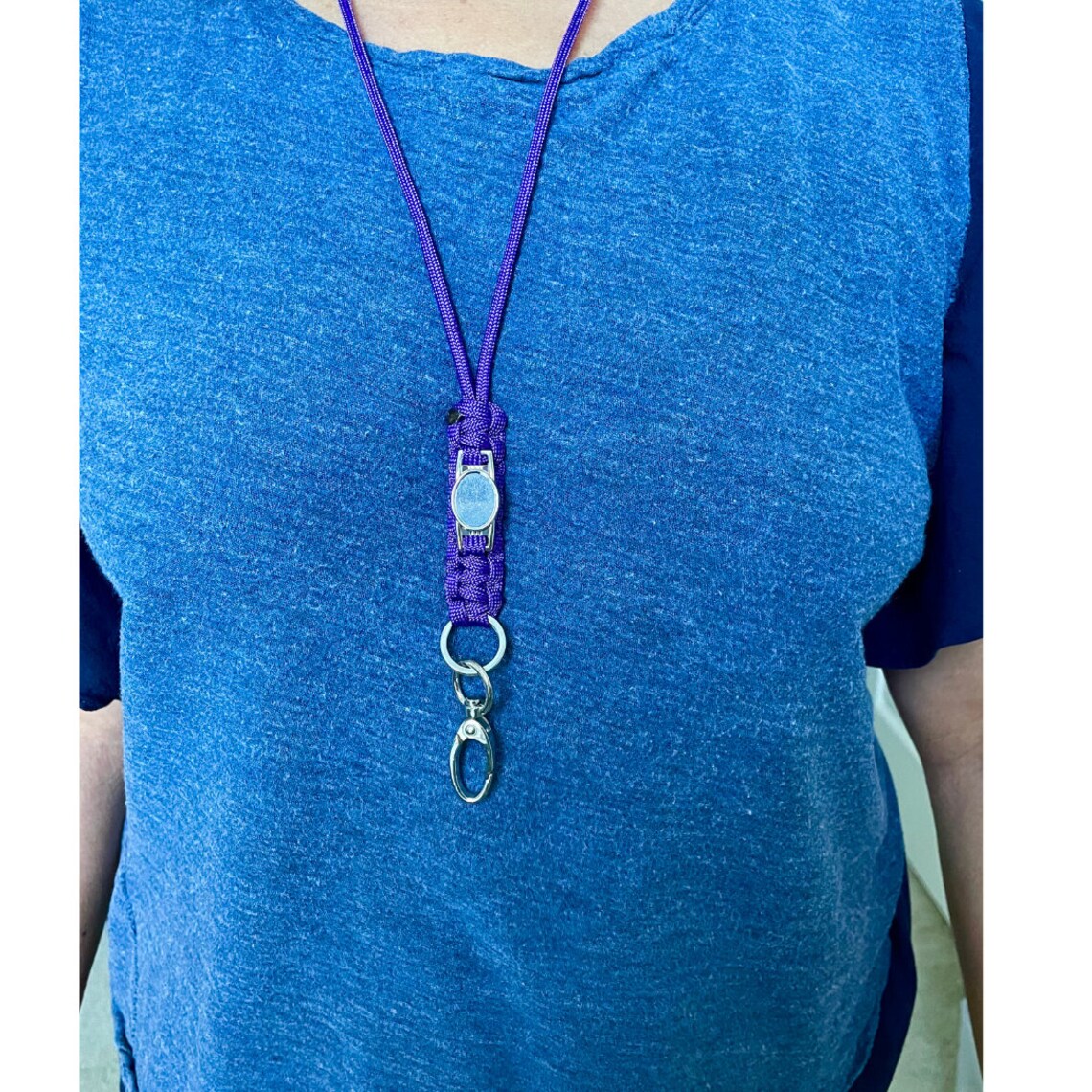 Paracord ID and Key Holder Lanyard Adjustable Lanyard Multi Etsy