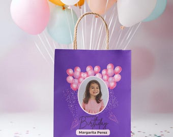 Set of 5, 10, 20 to 100 Custom Gift Bag,  Party Favor Gift Bag, Birthday Gift Bag, Personalized Birthday Bag, Gift Bag Photo Print