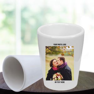 Copo de shot personalizado com foto, copo de shot com foto, copos de shot de casamento, brinde de festa, copo de shot personalizado