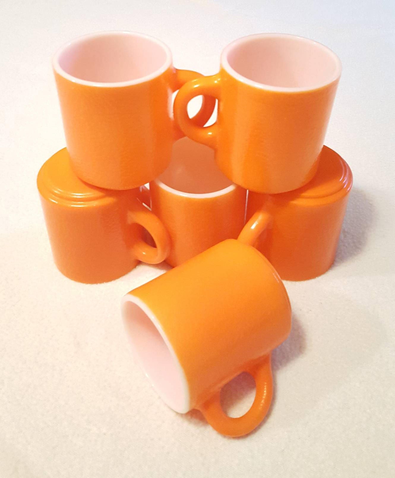 Vintage Orange Coffee Cup Mug Set Etsy