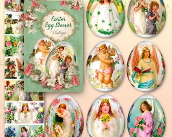 Vintage #9 Easter Egg Sleeves Pysanka Shrink Egg Wraps Easter Decoration Pysanky Egg  Sleeves Sticker Pasha THERMO Easter SLEEVES