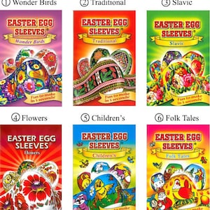 6 packages 42 Easter egg Sleeves Pysanka Shrink Wraps Pysanka Decoration Egg Sleeves Sticker Pasha THERMO Easter SLEEVES