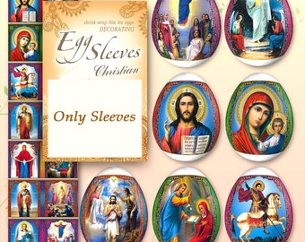 Christian #48 Egg Sleeves. Family Style only sleeves. Egg Sleeves Shrink Wraps Easter Decoration