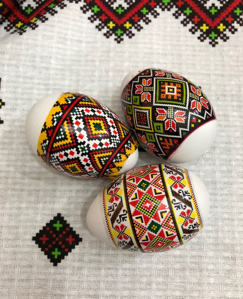 Embroidery Green #12-1 Easter Egg Sleeves Pysanka Shrink Wraps Egg Decoration Egg Sleeves Sticker Pasha THERMO Easter SLEEVES