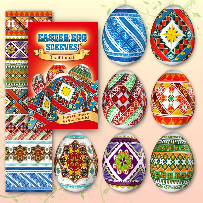 Traditional 11 Easter Egg Sleeves Pysanka Shrink Wraps Egg image 1