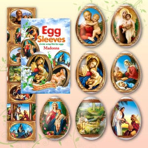 Kit de manualidades para huevos de Pascua, paquete de fundas decorativas Madonna, instrucciones en varios idiomas, divertido bricolaje, fundas fáciles para decorar huevos, sin necesidad de tinte