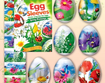 Spring #15 Easter Egg Sleeves Pysanka Shrink Egg Wraps Egg Decoration Egg Sticker Pasha THERMO